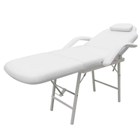Behandelingsstoel voor gezicht 185x78x76 cm kunstleer wit  2