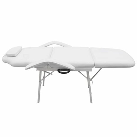 Behandelingsstoel voor gezicht 185x78x76 cm kunstleer wit  3