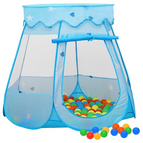 Kinderspeeltent met 250 ballen 102x102x82 cm blauw 1