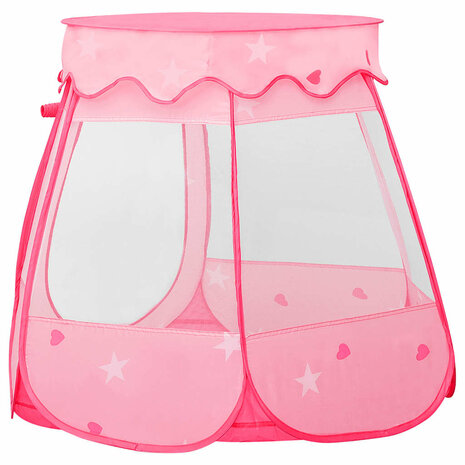 Kinderspeeltent met 250 ballen 102x102x82 cm roze 4