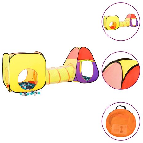 Kinderspeeltent met 250 ballen 255x80x100 cm meerkleurig 1