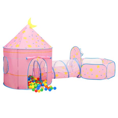 Kinderspeeltent met 250 ballen 301x120x128 cm roze 2