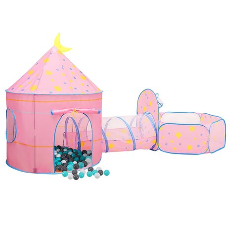 Kinderspeeltent met 250 ballen 301x120x128 cm roze 2