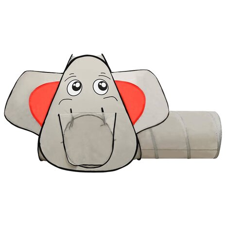 Kinderspeeltent met 250 ballen olifant 174x86x101 cm grijs 5