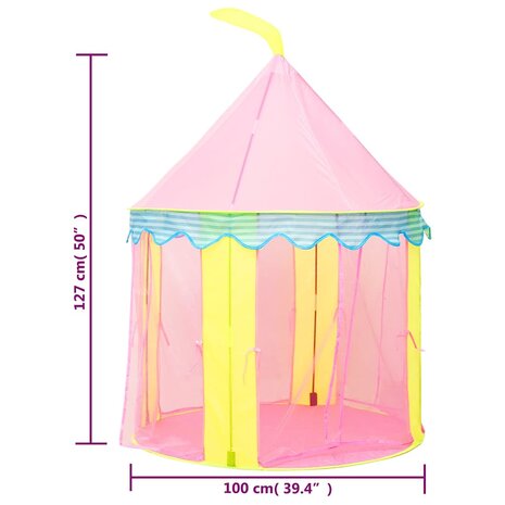 Kinderspeeltent met 250 ballen 100x100x127 cm roze 12