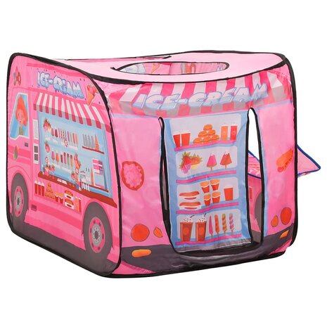 Kinderspeeltent met 250 ballen 70x112x70 cm roze 4
