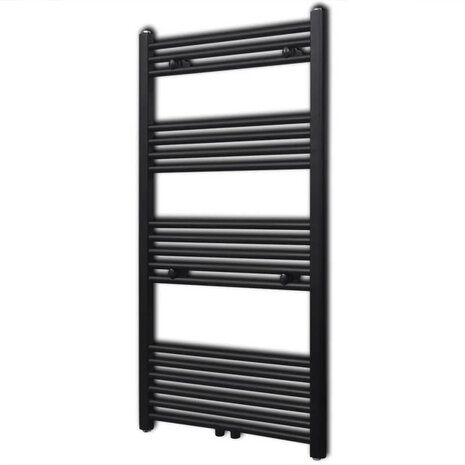 Radiator / handdoekenrek recht 600x1160 mm zwart 1