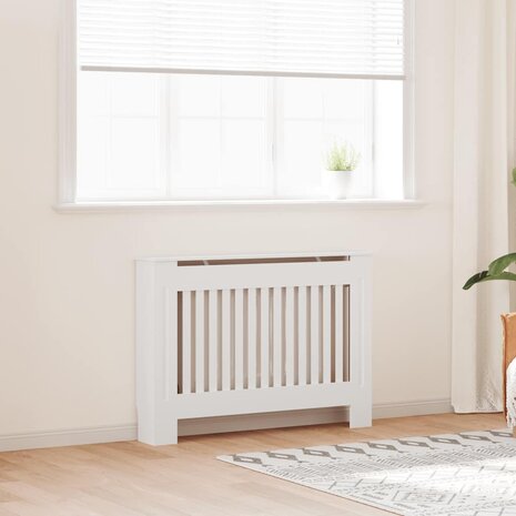 Radiatorombouw 112 cm bewerkt hout wit 1