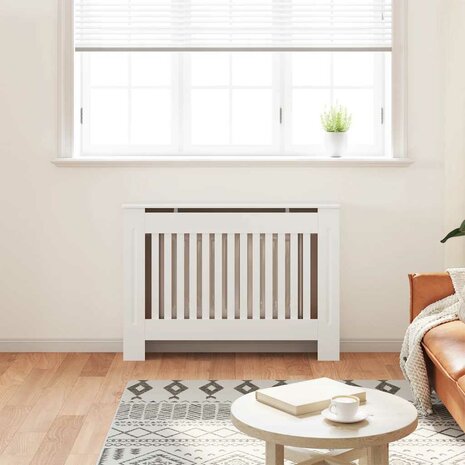Radiatorombouw 112 cm bewerkt hout wit 3