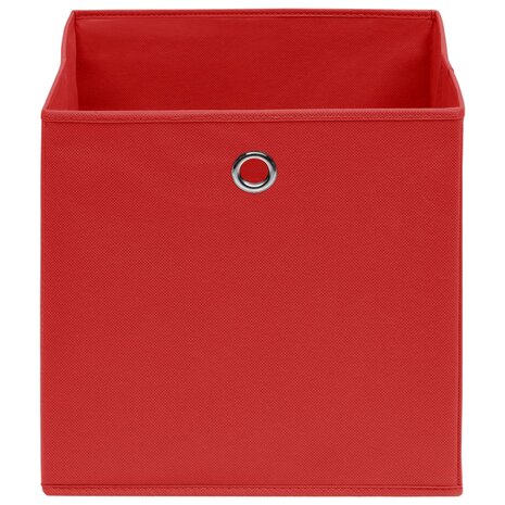Opbergboxen 4 st 32x32x32 cm stof rood 3