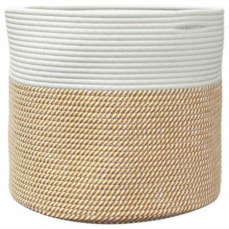 Opbergmand &Oslash; 40x35 cm katoen bruin en wit 4