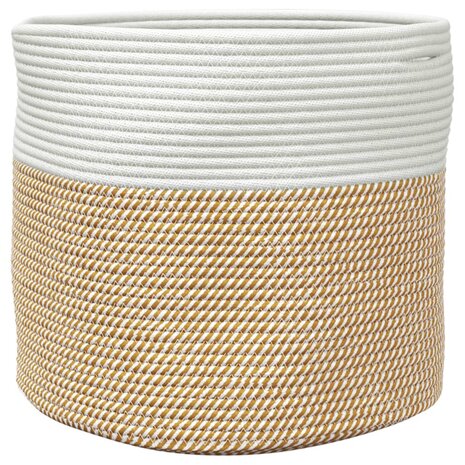 Opbergmand &Oslash; 40x35 cm katoen bruin en wit 5