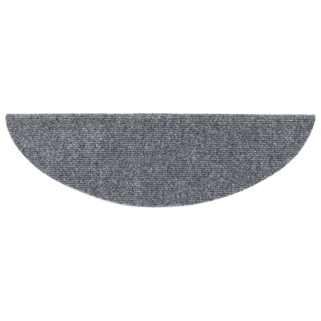 Trapmatten Zelfklevend 15 stuks 56x17x3 cm Lichtgrijs Halfrond 5