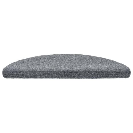 Trapmatten Zelfklevend 5 stuks 56x17x3 cm Lichtgrijs Halfrond 3
