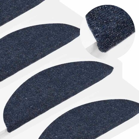 Trapmatten Zelfklevend 5 stuks 56x17x3 cm Blauw Halfrond 5