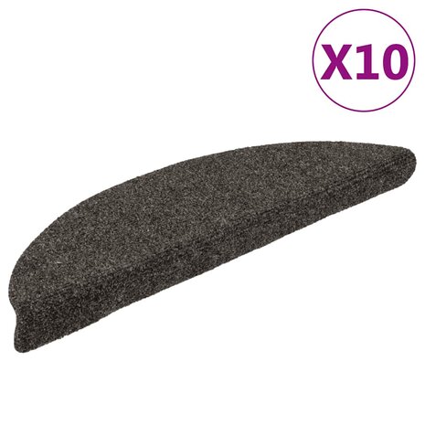 Trapmatten Zelfklevend 10 st 56x17x3 cm Antraciet Halfrond 1