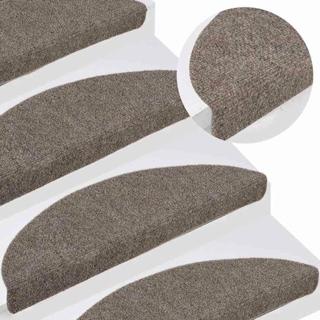 Trapmatten Zelfklevend 5 stuks 56x17x3 cm Beige Halfrond 5