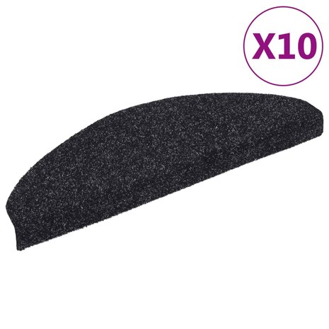 Trapmatten Zelfklevend 10 stuks 65x21x4 cm Zwart Halfrond Groot 2