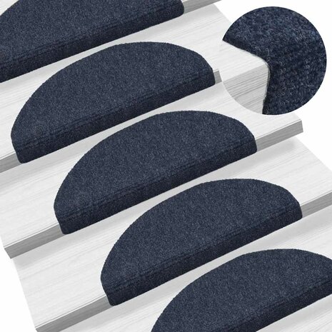 Trapmatten Zelfklevend 10 stuks 65x21x4 cm Blauw Halfrond Groot 5