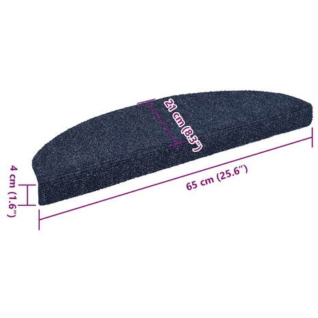 Trapmatten Zelfklevend 10 stuks 65x21x4 cm Blauw Halfrond Groot 8