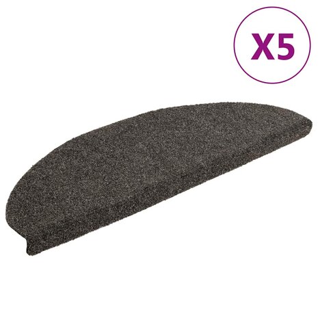 Trapmatten Zelfklevend 5 stuks 65x21x4 cm Antraciet Halfrond Groot 1