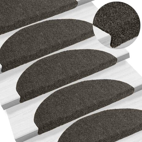 Trapmatten Zelfklevend 5 stuks 65x21x4 cm Antraciet Halfrond Groot 5