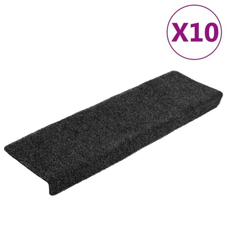 Trapmatten zelfklevend 10 stuks 65x21x4 cm donkergrijs rechthoekige rand 2