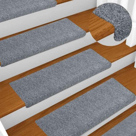 Trapmatten Zelfklevend 5 stuks 65x21x4 cm Lichtgrijs Rechthoekige Rand 1