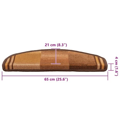 Trapmatten zelfklevend 5 st 65x21x4 cm bruin 9