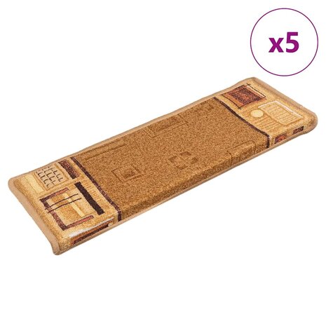 Trapmatten zelfklevend 5 st 65x21x4 cm beige 1