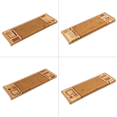Trapmatten zelfklevend 5 st 65x21x4 cm beige 7