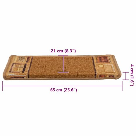 Trapmatten zelfklevend 5 st 65x21x4 cm beige 9