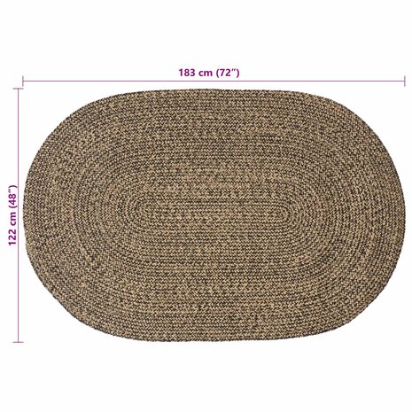 Vloerkleed Zwart 122 x 183 cm Jute 7
