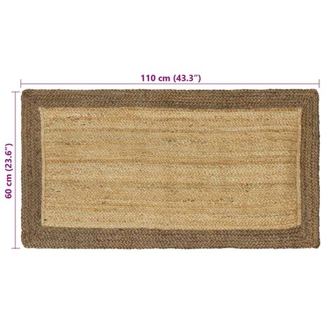 Vloerkleed Grijs 60 x 110 cm Jute 8