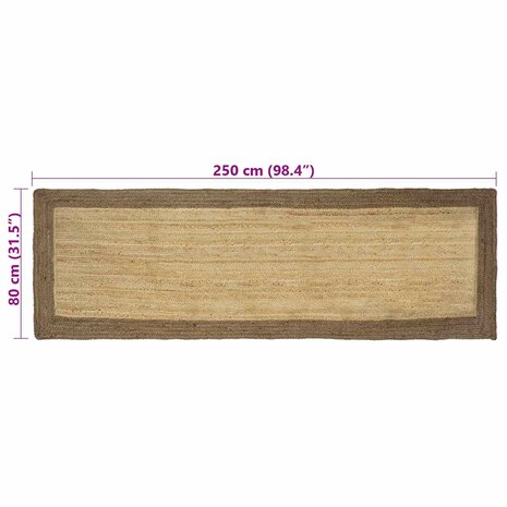 Vloerkleed Grijs 80 x 250 cm Jute 8