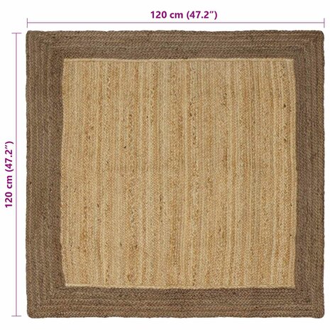Vloerkleed Grijs 120 x 120 cm Jute 8