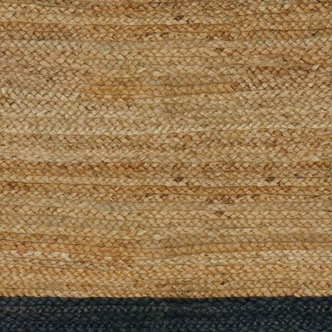 Vloerkleed Naturel en donkergrijs 60 x 200 cm Jute 6