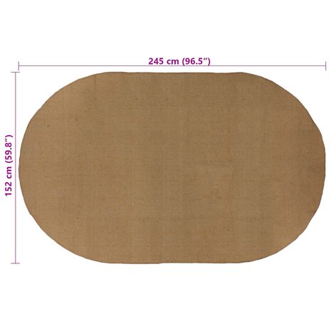 Vloerkleed Naturel 152 x 245 cm Jute 7
