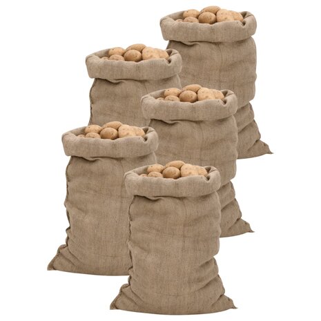 Jutezakken 5 stuks 340 g/m&sup2; 60x105 cm 100% jute 1