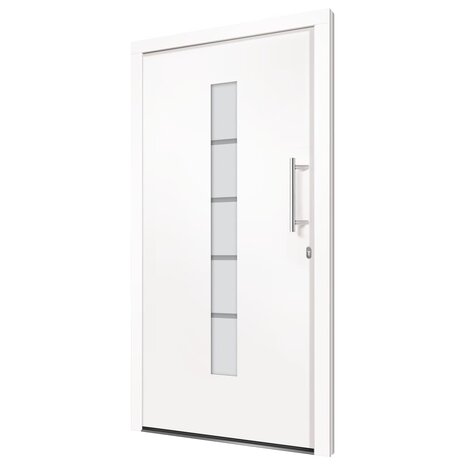 Voordeur 100x210 cm aluminium en PVC wit 3