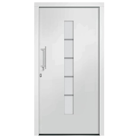 Voordeur 100x210 cm aluminium en PVC wit 3