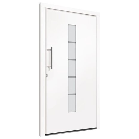 Voordeur 100x210 cm aluminium en PVC wit 4