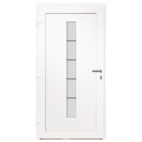 Voordeur 100x210 cm aluminium en PVC wit 5