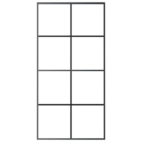 Schuifdeur 102,5x205 cm ESG-glas en aluminium zwart 3