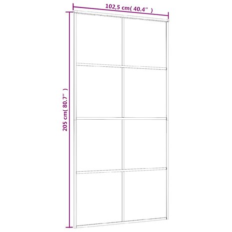 Schuifdeur 102,5x205 cm ESG-glas en aluminium zwart 7