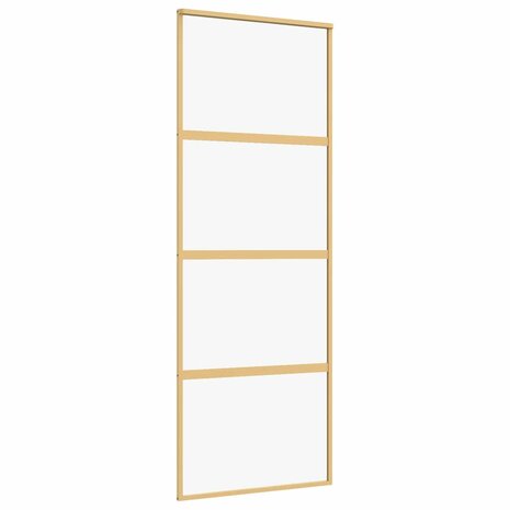 Schuifdeur 76x205 cm helder ESG-glas en aluminium goudkleurig 2