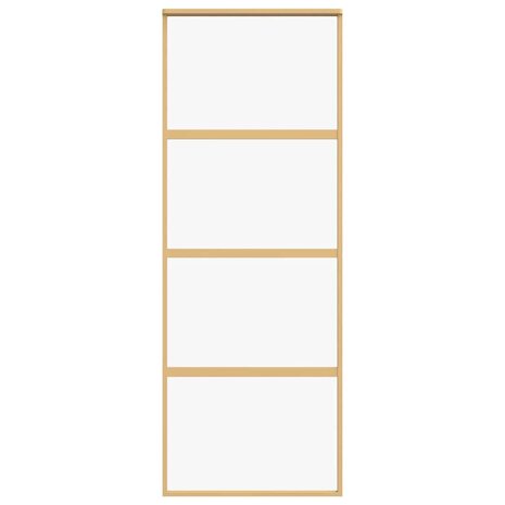 Schuifdeur 76x205 cm helder ESG-glas en aluminium goudkleurig 4