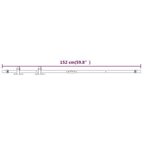 Ophangset voor minischuifdeur 152 cm koolstofstaal wit 6