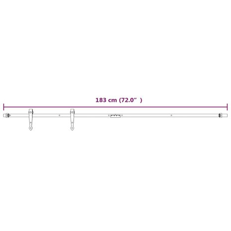 Ophangset voor minischuifdeur 183 cm koolstofstaal wit 6