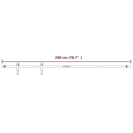 Ophangset voor minischuifdeur 200 cm koolstofstaal wit 6